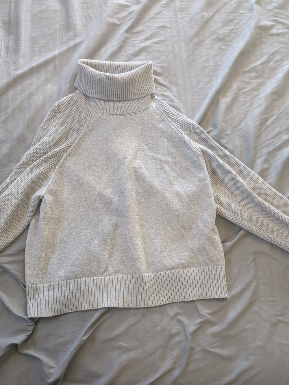 Pink Martini Light Gray Ribbed Turtleneck Sweater